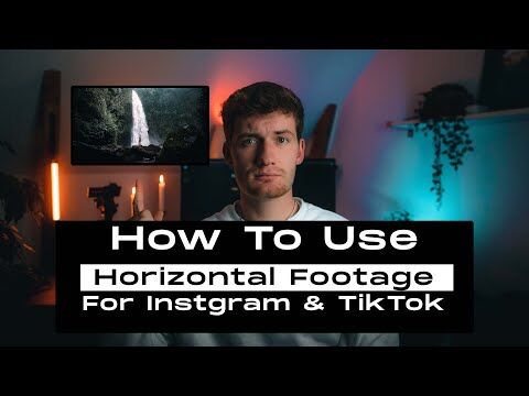 A screenshot or graphic demonstrating how to adapt horizontal video footage for vertical social media platforms, like TikTok.